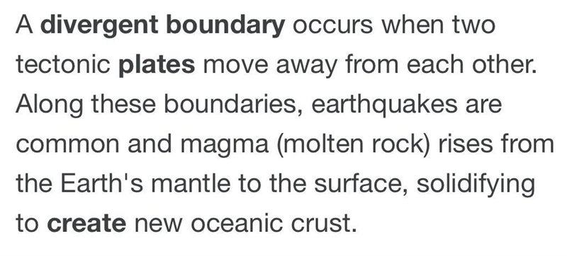 What has formed as a result of diverging plates-example-1