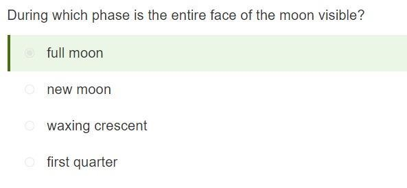 In which position are the earth, moon, and sun during a new moon? A. Moon is between-example-4