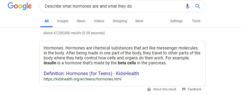 Describe what hormones are and what they do ​-example-1