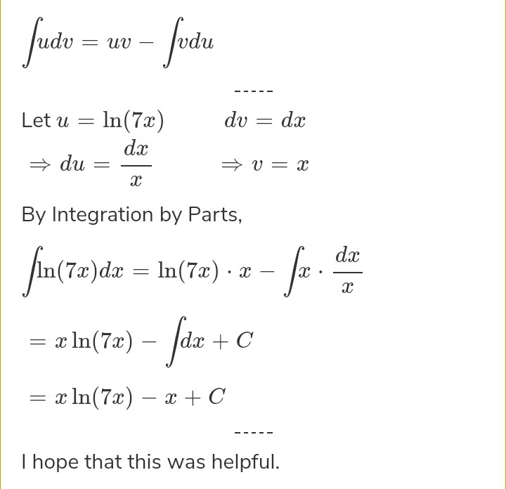 What is the integral 7x-example-1