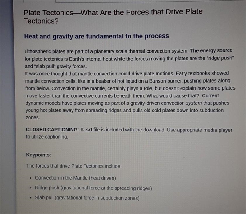 What is the energy source that powers plate movement?​-example-1