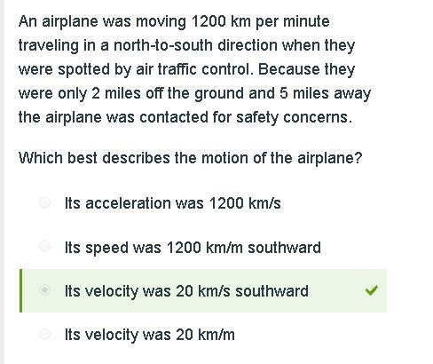 An airplane was moving 1200 km per minute traveling in a north-to-south direction-example-1