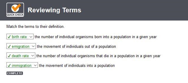 The movement of individuals out of a population-example-1