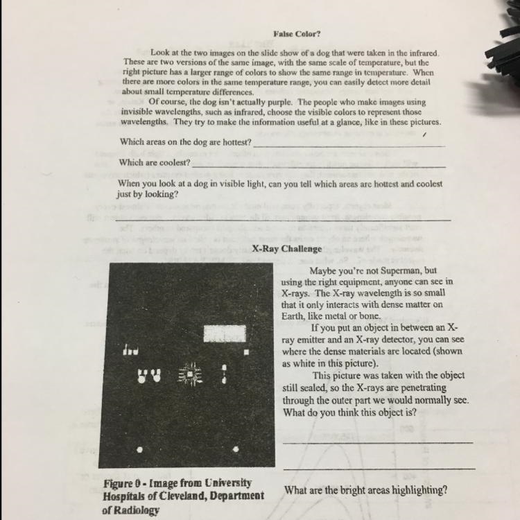 When you look at the dog in visible light, can you tell which areas are hottest and-example-1