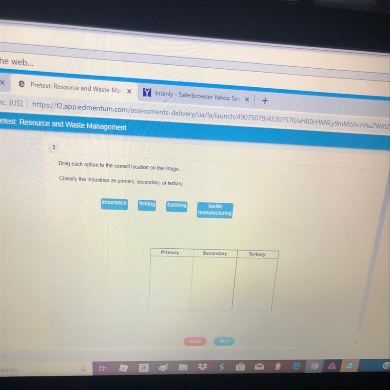 Classify the industries as primary secondary or tertiary-example-1