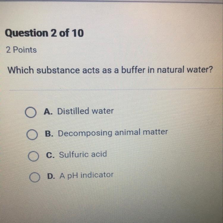 Which substance acts as a buffer-example-1