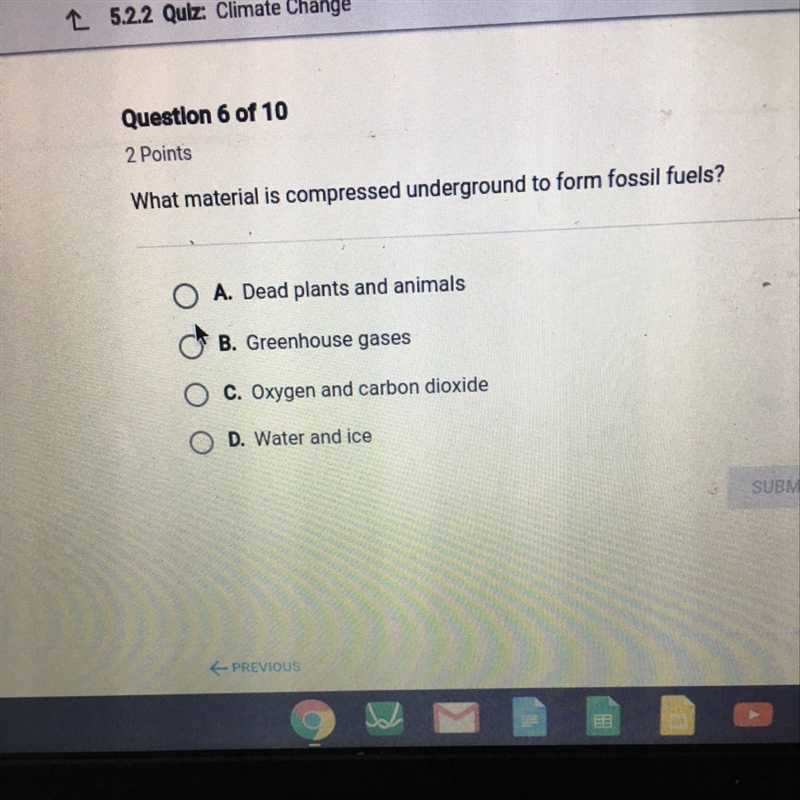 What material is compressed underground to form fossil fuels-example-1