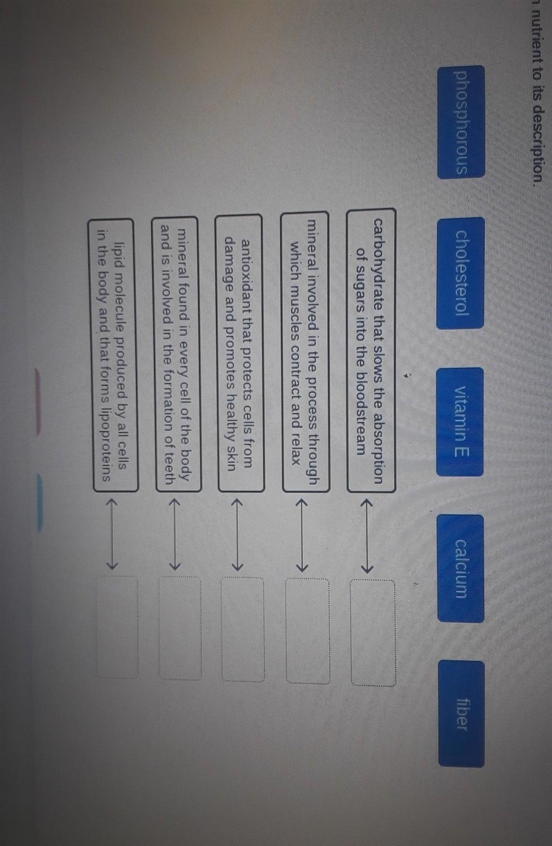 Match each nutrient to its description ​-example-1