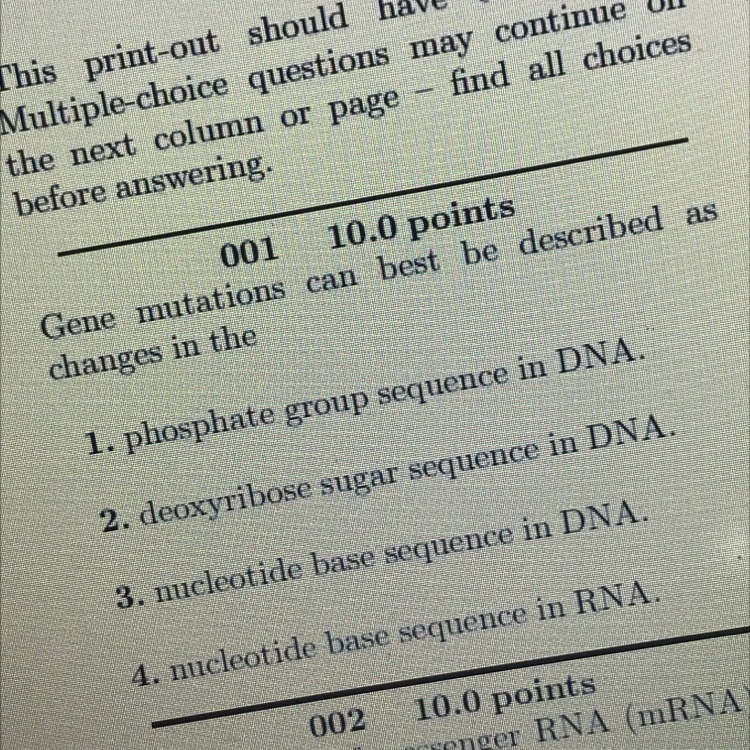 Gene mutations can best be described as changes in the-example-1