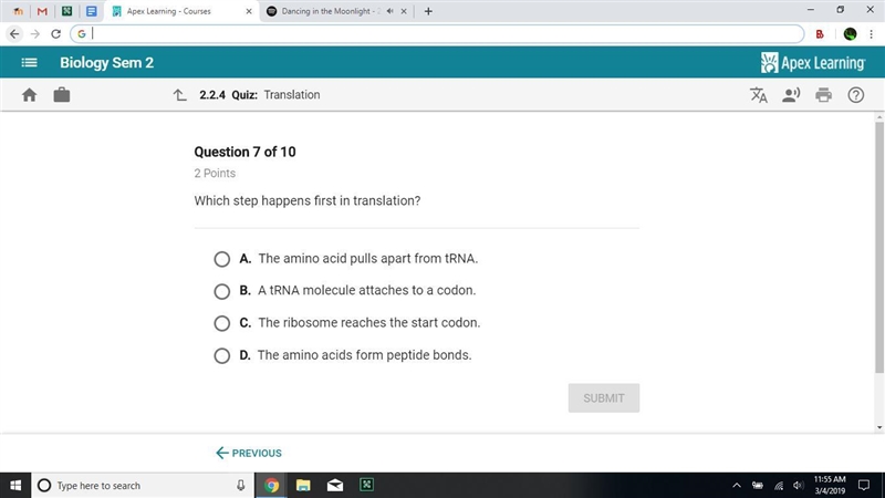 Which steps happens first in translation-example-1