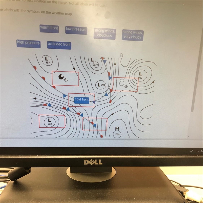 Match the levels with the symbols on the weather map-example-1