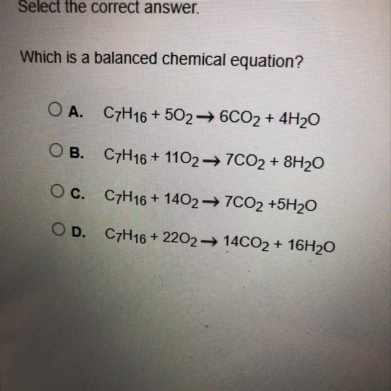 Which is a balanced chemical equation-example-1