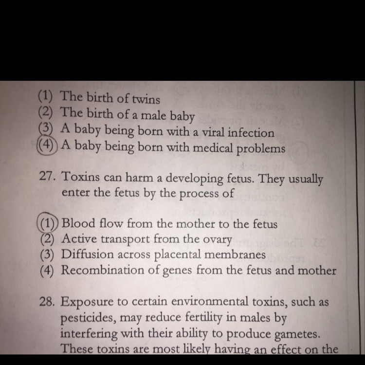 Why is the correct answer three for number 27 ? Please explain why !!-example-1