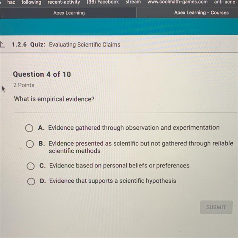 What is empirical evidence?-example-1