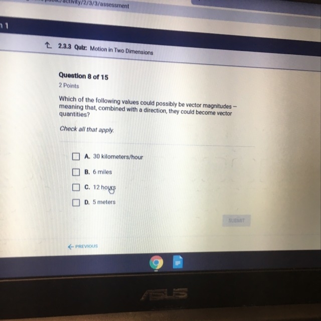 Which of the following values could possibly be vector magnitudes-example-1