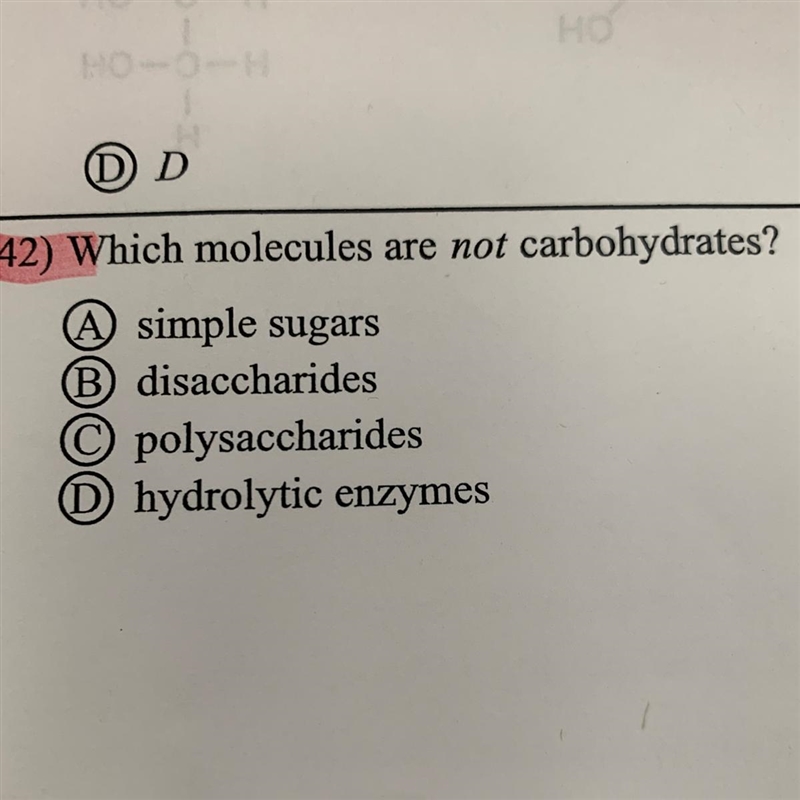 Which molecules are not carbohydrates?-example-1