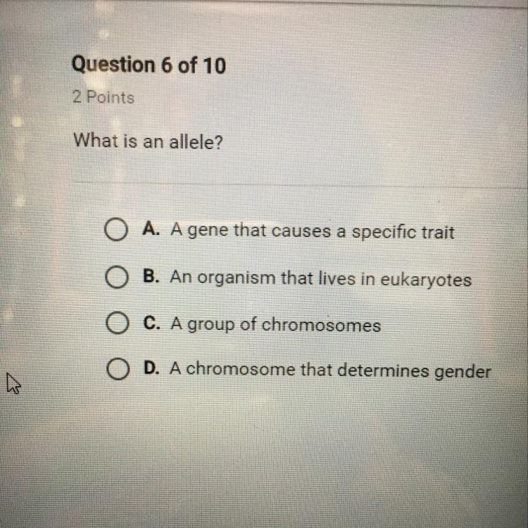 What is an allele? PLEASE I NEED THE ANSWER ASAP-example-1