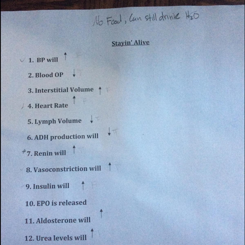 PLEASE HELP answer true/false. Scenario is what happens if you don’t eat food( no-example-1