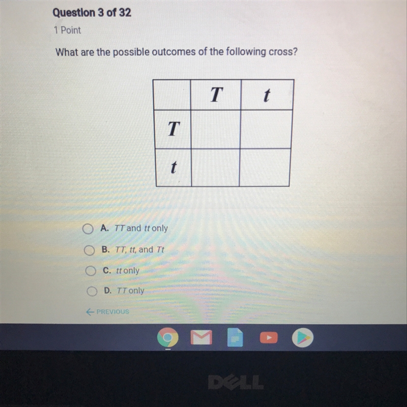 What the possible outcomes of the following cross-example-1