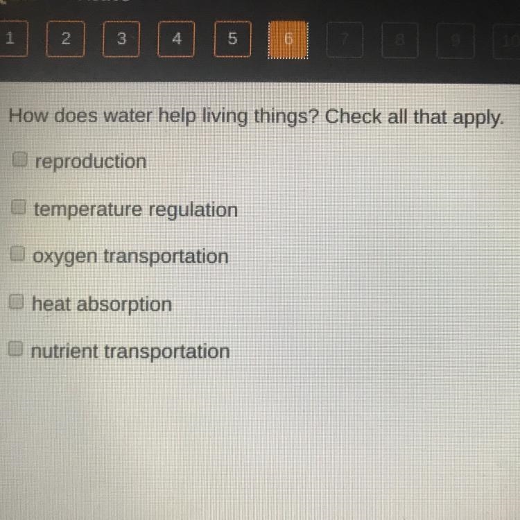 How does water help living things? Check all that apply-example-1