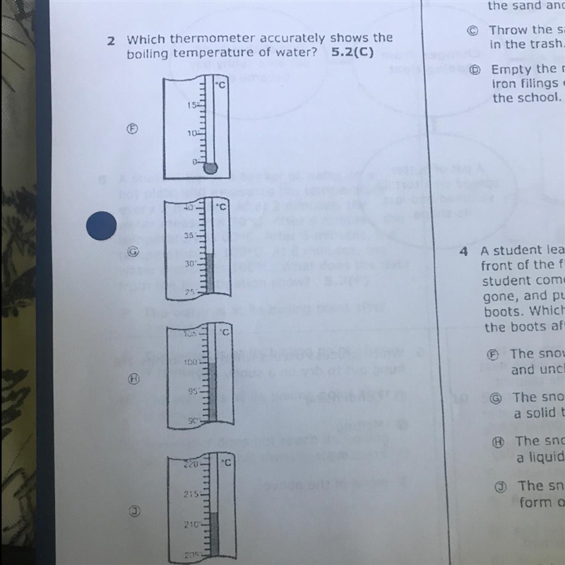 Which thermometer accurately shows the boiling temperature of water?-example-1