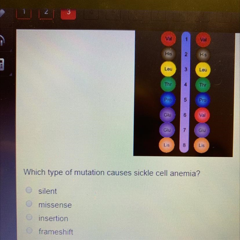 Which type of mutation causes sickle cell anemia?-example-1