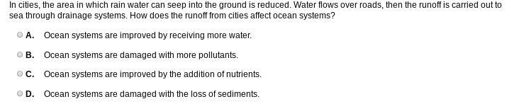 How does the runoff affect the oceans?-example-1