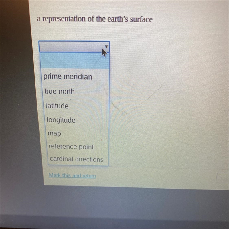 Please select the word from the list that best fits the definition “a representation-example-1