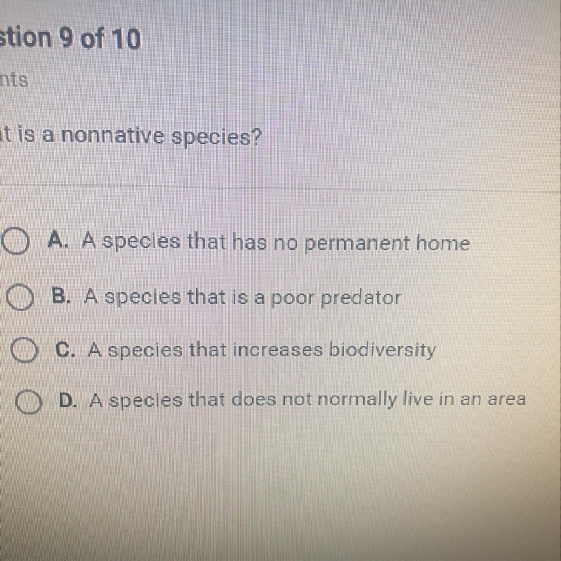 What is a nonnative species?-example-1