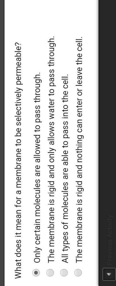 What does it mean for a membrane to be selectively permeable?​-example-1