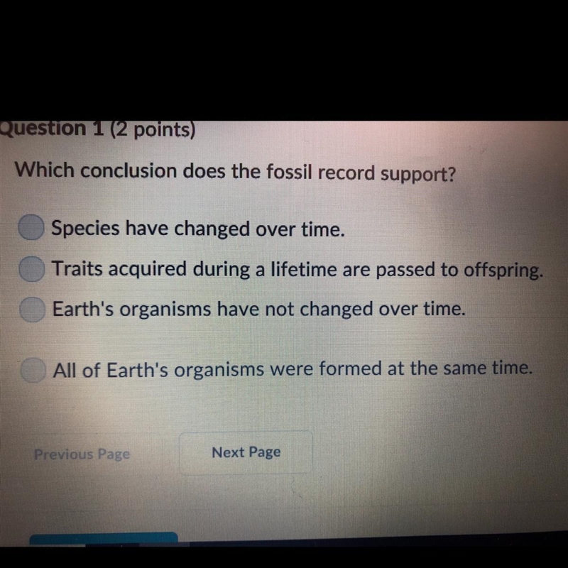 What conclusion does the fossil record support-example-1