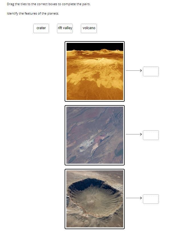 Drag the tiles to the correct boxes to complete the pairs. Identify the features of-example-1