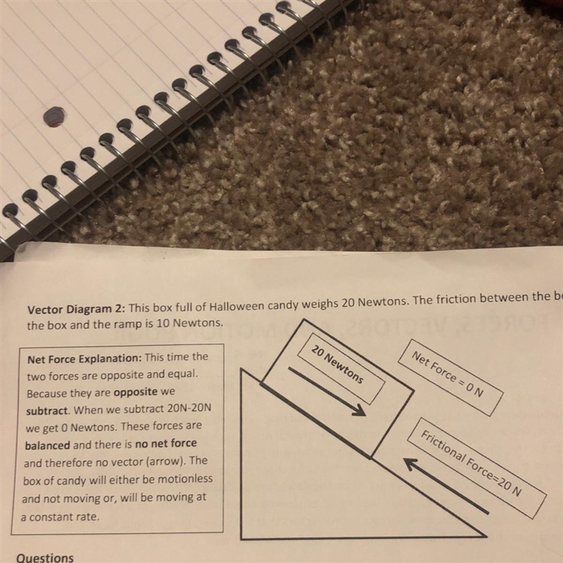 Are these two forces balanced or unbalanced? Explain.-example-1