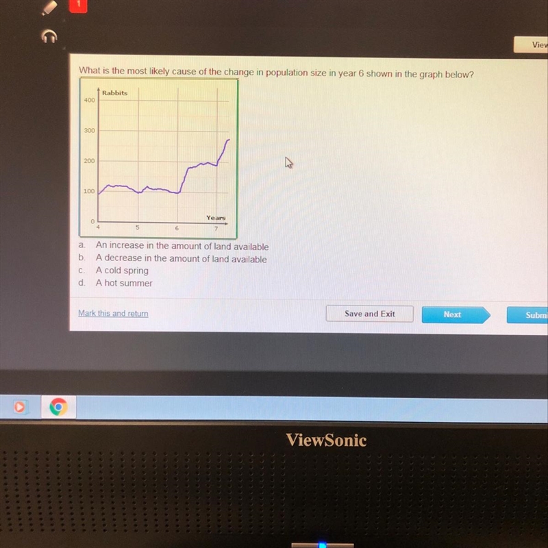 What is most likely cause of the change in population size in year 6 shown in the-example-1