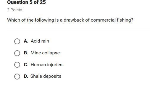 Which of the following is a drawback of commercial fishing?-example-1