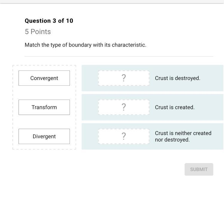 Match the type of boundary with its characteristics-example-1