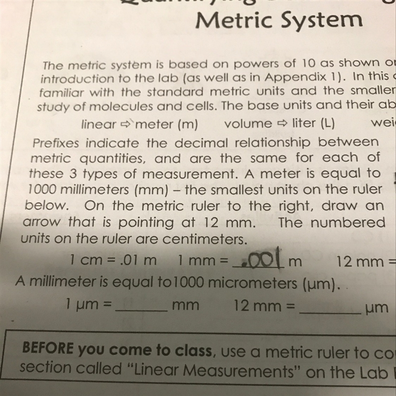 What equals 1 um in millimeters?-example-1