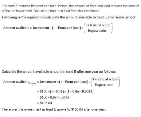 Loaded-Up Fund charges a 12b-1 fee of 1.0% and maintains an expense ratio of 0.75%. Economy-example-2