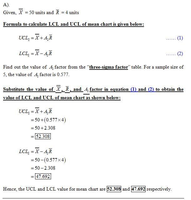 The overall average on a process you are attempting to monitor is 50 units. the average-example-1