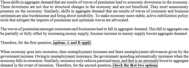 The government has the ability to influence the level of output in the short run using-example-1