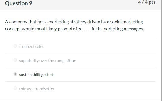 A company that has a marketing strategy driven by a social marketing concept would-example-1