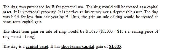 Barbella purchased a wedding ring for $15 at a yard sale in May. She thought the ring-example-1