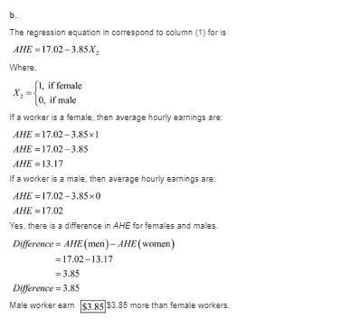 Using the regression results in column (1): a.Do workers with college degrees earn-example-1