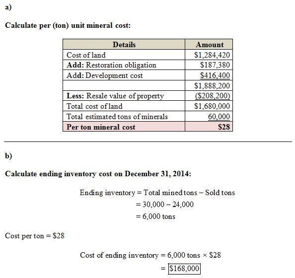 Alcide Mining Company purchased land on February 1, 2014, at a cost of $1,284,420. It-example-1