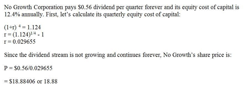 NoGrowth Corporation currently pays a dividend of $0.56 per quarter, and it will continue-example-1