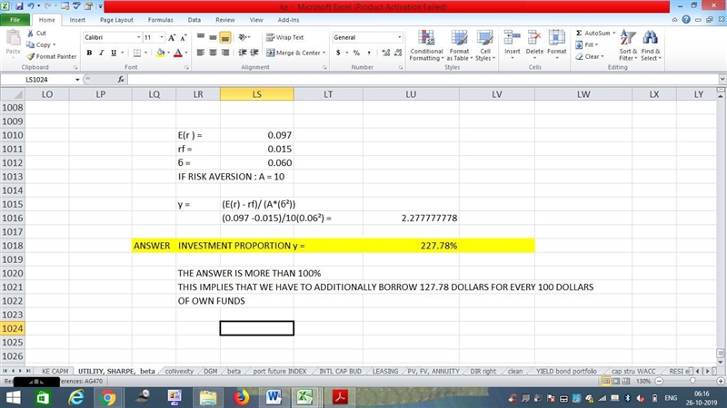 You are constructing a portfolio for an investor with a risk aversion of A=10. You-example-1