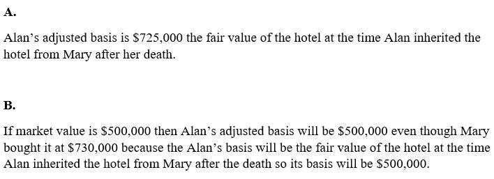 Alan Meer inherits a hotel from his grandmother, Mary, on February 11 of the current-example-1