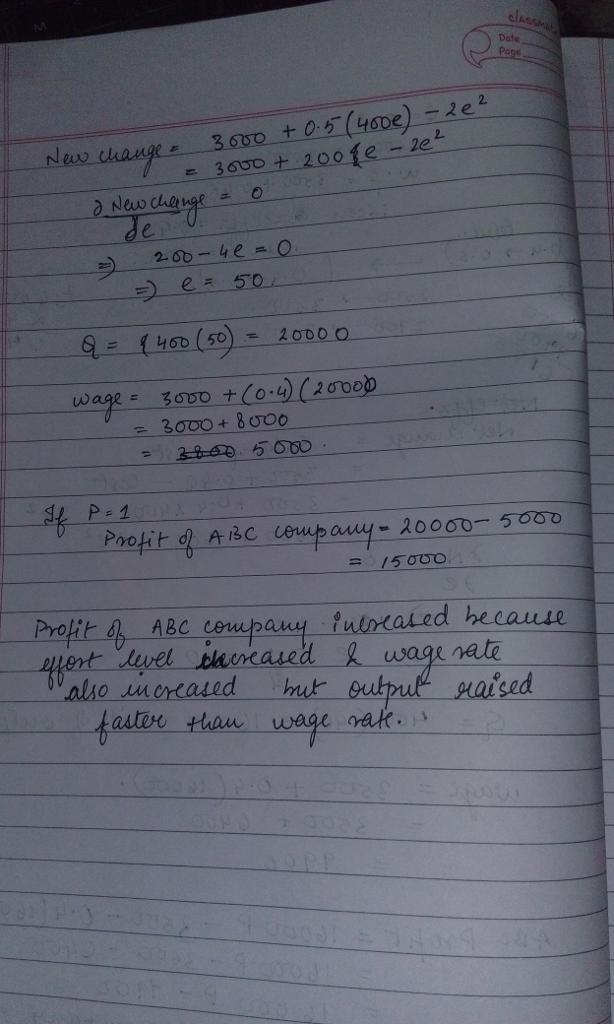 Emma Peterson is a worker for ABC Inc. She has an effort cost function of C = 2e^2 and-example-2