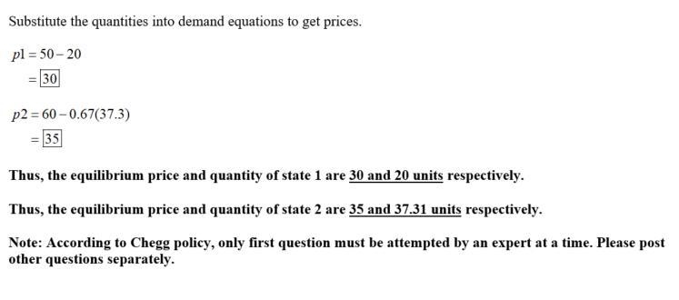 A monopolist sells in two states. The demand function in state 1 and 2 respectively-example-3