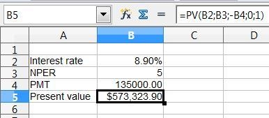 Lacey will receive $135,000 a year for 5 years, starting today. If the rate of return-example-1